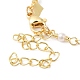 Messing-Herz- und ABS-Kunststoff-Gliederkettenarmbänder mit Perlen für Damen BJEW-G672-07G-3