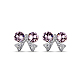 TINYSAND Sterling Silver Austrian Crystal Bowknot Stud Earrings TS-E349-S-1