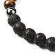 Round Natural & Synthetic Gemstone Beads Stretch Bracelet Set BJEW-JB07030-6