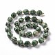 Fili di perle di diaspro spot verde naturale G-G990-F10-3