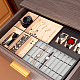 Nbeads 10 rejilla organizador de joyas gris oscuro bandeja apilable vitrina de reloj con interior de terciopelo LBOX-WH0002-03-5