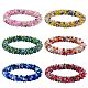 6 pièces 6 couleurs ensemble de bracelets extensibles au crochet en perles de verre BJEW-SZ0002-47-1