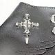 Left Side Punk Leather Cross with Skull Glove AJEW-O016-A01L-8