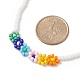 Glass Seed Braided Flower Beaded Necklaces for Women NJEW-JN03947-5