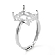 925 anello solitario in argento sterling regolabile rettangolare&nbsp;STER-G042-08P-1