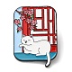 Pin esmaltado con tema de ciudad prohibida y gato de estilo chino JEWB-D020-01A-1