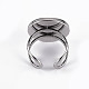 201 Stainless Steel Cuff Pad Ring Settings STAS-S080-040E-P-3