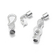 Rhodium Plated 925 Sterling Silver Fold Over Clasps STER-L055-069P-2