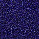 ミッドナイトブルー11/0グレードラウンド透明ガラスシードビーズ  銀並ぶ丸い穴  2x1.5mm  穴：0.3mm  約3300個/50g X-SEED-Q007-F44-2