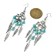 Synthetic Turquoise Beaded Chandelier Earrings EJEW-JE05371-02-3