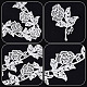 GORGECRAFT 5 Yards Lace Applique Trim 3.2 Inch White Flower Embroidery Lace Edge Trimmings Floral Embroidered Applique Ribbon for DIY Sewing Crafts Wedding Bridal Dress Embellishment Party Decoration SRIB-GF0001-21B-5