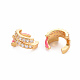 Brass Micro Pave Cubic Zirconia Cuff Earrings EJEW-S210-022-NR-3