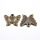 Stile tibetano impostazioni ciondolo strass farfalla X-MLF0553Y-1