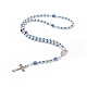 Collana di perle di vetro e rosario acrilico NJEW-TA00041-01-2