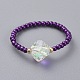 (vente d'usine de fêtes de bijoux) perles de rocaille en verre anneaux extensibles RJEW-JR00286-05-1