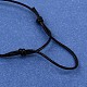 Teardrop Glass Wishing Bottle Adjustable Cowhide Leather Cord Pendant Necklaces NJEW-JN01561-08-3