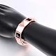 Real Rose Gold Plated Tin Alloy Cat Eye Stretch Bracelets BJEW-BB04035-5