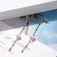 Natural Pearl Beaded Long Chain Dangle Stud Earrings for Women EJEW-JE04820-2