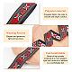 FINGERINSPIRE 20 Yards/18.3m Black Red Narrow Vintage Jacquard Ribbon 20mm Floral Butterfly Pattern Embroidered Woven Trim Ethnic Style Polyester Ribbons Sewing Craft Jacquard Trim for Embellishment OCOR-WH0074-31-4