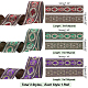 Pandahall elite 3pcs 3 colores estilo étnico bordado cintas de poliéster OCOR-PH0003-93-2