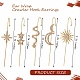 5 шт. 5 стильные серьги-гвоздики с изображением солнца EJEW-SZ0001-70-7