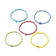 5 pièces 5 couleurs bracelets extensibles en perles de rocaille miyuki avec mauvais œil BJEW-TA00055-4