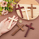 Pandahall elite 6個 3色 木製クロス 壁飾り  十字架を持つ手の祈り  宗教  ミックスカラー  120x69.5x9.5mm  2個/カラー AJEW-PH0011-06-3