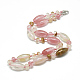 Collane di perle di vetro di quarzo ciliegio NJEW-S388-04-1