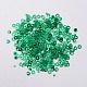 オーナメントアクセサリープラスチック製スパンコール/スパンコールビーズ  リング  グリーン  2x0.1mm  穴：0.8mm PVC-E001-06-YD02-2