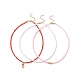 3шт 3 стильных ожерелья из стеклянных семян и латунного сердца из бисера NJEW-JN03965-1