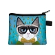Lindo gato carteras con cremallera de poliéster ANIM-PW0002-28D-1