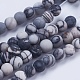 Chapelets de perles de pierre noire/soie noires naturelles G-E441-02-4mm-1