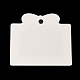 厚紙ヘアクリップ表示カード  ちょう結びの長方形  ホワイト  9x10.2x0.06cm  穴：8mm CDIS-A006-14-3
