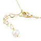 Collier pendentif cornet de crème glacée en perles naturelles avec chaînes satellites en laiton pour femme NJEW-T015-01G-5