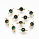 Brass Micro Pave Green Cubic Zirconia Links Connectors X-KK-T063-58G-NF-1