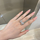 925 anello da dito da donna in argento sterling placcato rodio con micro pavé di zirconi trasparenti RJEW-F150-14B-P-2