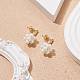 Shell Pearl Braided Ball Dangle Stud Earrings EJEW-TA00107-2