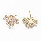 Brass Micro Pave Clear Cubic Zirconia Earring Findings KK-S356-129G-NF-2