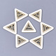 オペークアクリルパーツ  合金パーツ  愛という言葉を持つ三角形  ライトゴールド  乳白色  28x30.5x4mm  穴：1.8mm MACR-T031-01A-1