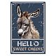 CREATCABIN Donkey Metal Tin Sign Poster Vintage Retro Wall Art Decor Hanging Iron Painting Plaque for Home Kitchen Bathroom Living Room Gifts Garden Decorations 8 x 12 Inch-Hello Sweet Cheeks AJEW-WH0157-618-1