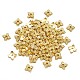 合金チベット風ビーズキャップ  4花びら  花  ゴールドカラー  6x6x2mm  穴：1mm TIBEB-TA0001-10-1