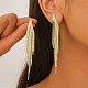 Boucles d'oreilles à pampilles et chaînes en zircone cubique EJEW-P236-06G-3