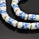 Handmade Flower Printed Porcelain Ceramic Column Beads Strands PORC-O007-03-1