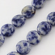 Brins de perles de jaspe de tache bleue naturelle G-R189-04-1