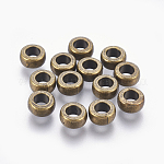Perline in lega stile tibetano, rondelle, distanziali perline, cadmio & nichel &piombo libero, bronzo antico, 7x4mm, Foro: 3 mm