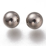Perlas de acero inoxidable 304 resistentes al deslustre, sin agujero / sin perforar, ronda sólida, color acero inoxidable, 4mm