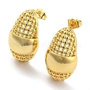 Овальные серьги-гвоздики EJEW-G355-09G