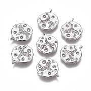Brass Micro Pave Clear Cubic Zirconia Charms ZIRC-I030-03P