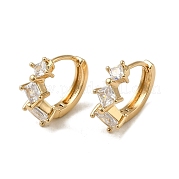 Серьги-кольца из латуни с микропаве из кубического циркония EJEW-L271-22KCG-04