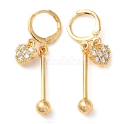 Серьги со стразами в форме сердца EJEW-K256-18A-KCG